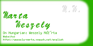 marta weszely business card